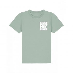 Girls That Ride Bikes Kids Cycling Tshirt - Flower & Helmet Design